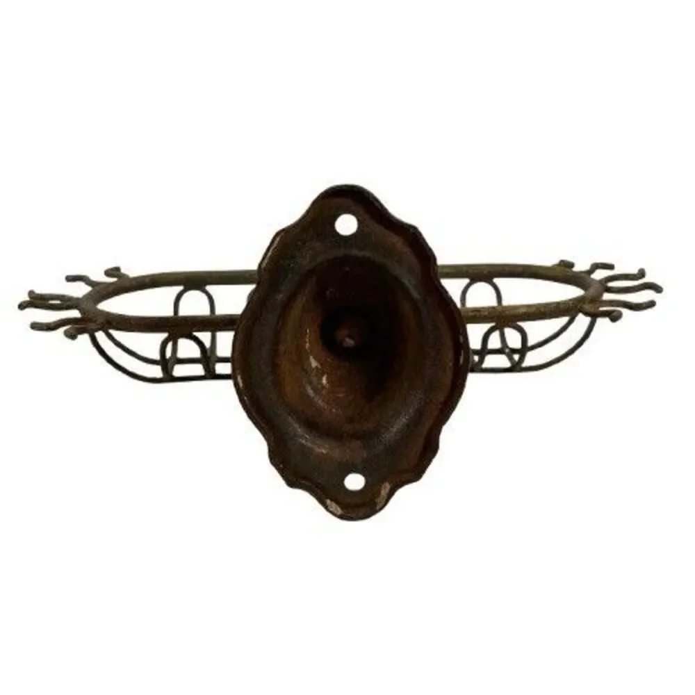 Vintage Old Retro Bathroom Soap Dish Holder Brass Wall Mounted w/ Sponge Hooks